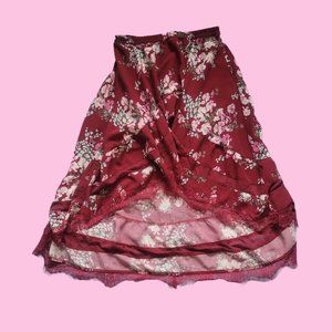 Maroon Floral Fairy Grunge skirt